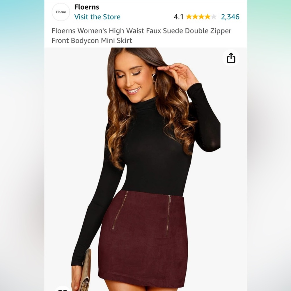 High Waisted Suede Mini Skirt